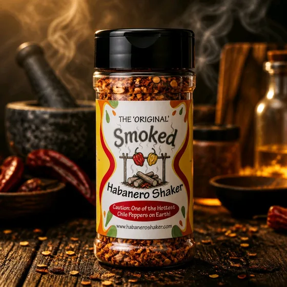 The Smoked Habanero Shaker bottle, slow-smoked over hardwood — coming soon